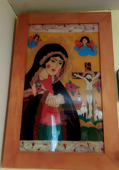 Icoană pictată pe sticlă