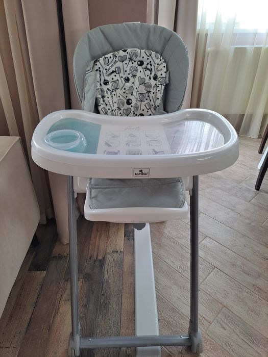 Столче за хранене Lorelli - Party, Cool Grey Leather