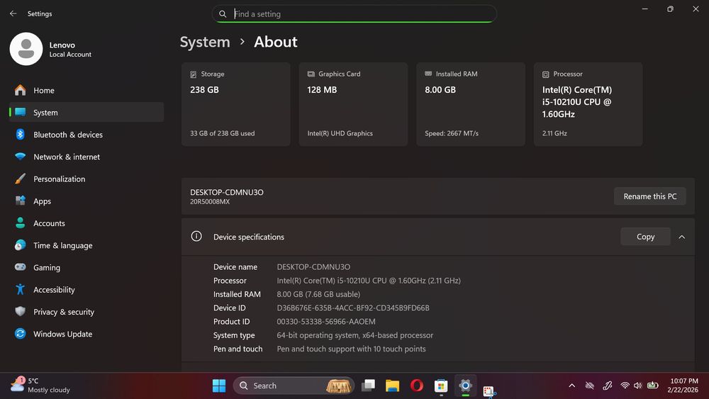 Лаптоп Lenovo L13 Yoga Touchscreen i5 - 10th gen/ 256gb ssd/8gb ram