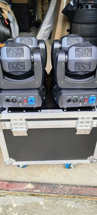 Moving head beam + spot cu gobo, 100 watt,4 bucati cu case