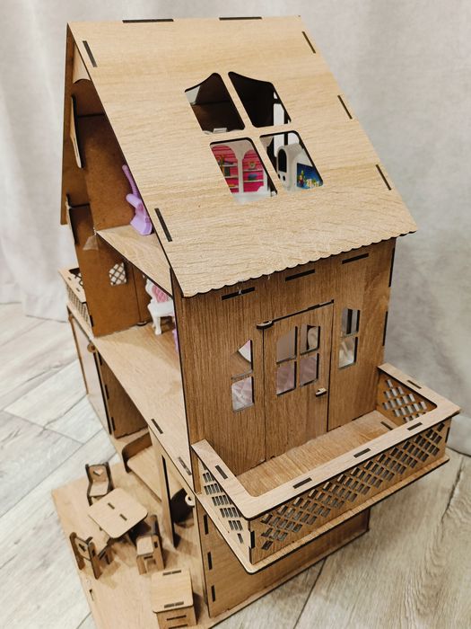 Домик для кукол с мебелью