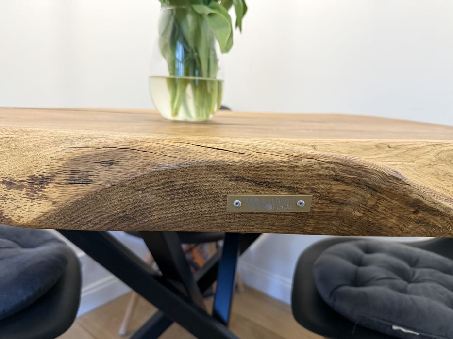 Vand masa, trunchi natural+4 scaune