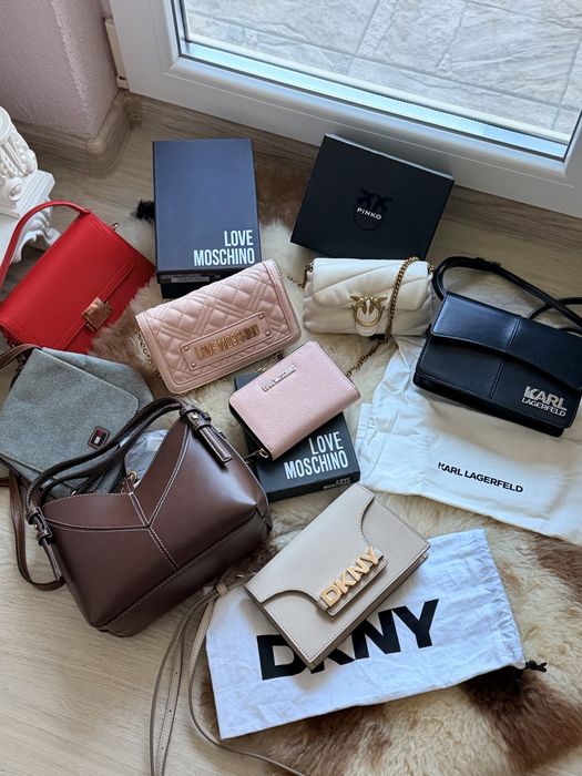 Чанти Pinko, Karl Lagerfeld, Love moschino, Dkny, Zara