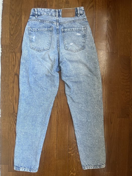 Дамски сини дънки mom fit