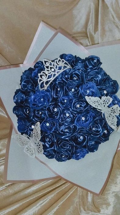 Букет от вечни сатенени рози за всеки повод/празник