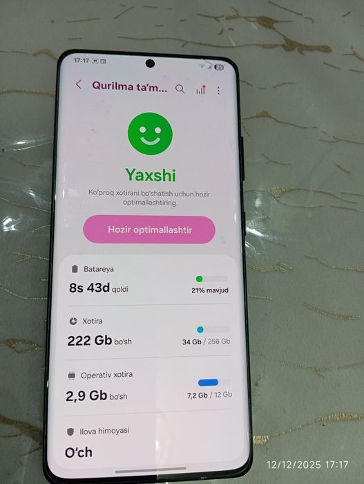 Samsung s21 ultra 5G bor.holati zoʻr