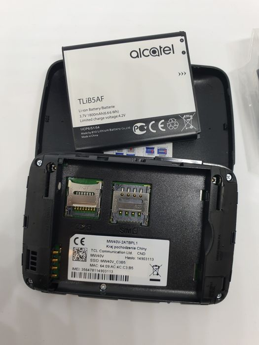 НОВ!Бисквитка джобен рутер/WI-FI router Alcatel MW40V със сим карта. к ...