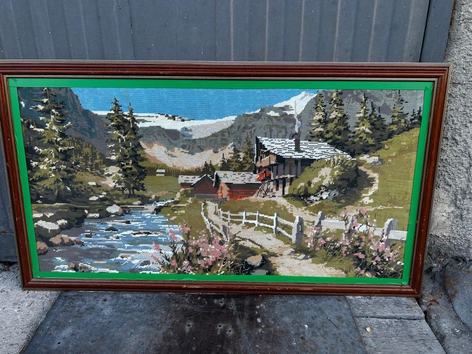 Картина гоблен пейзаж Алпите 113х63