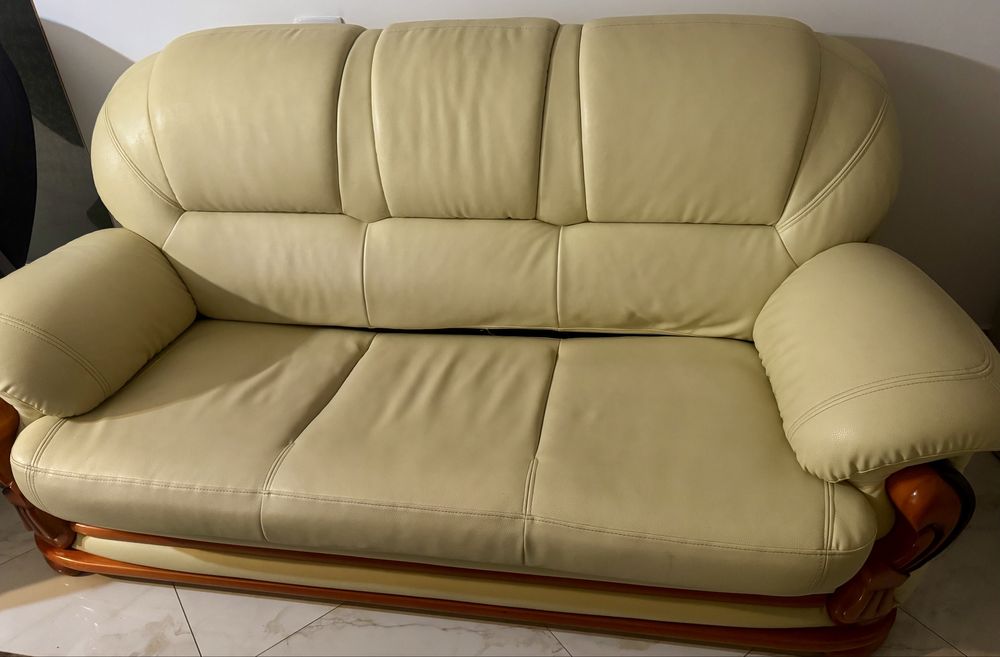 Vand set canapea cu 2 fotolii  Galaxy cu lemn masiv