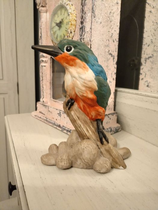 Керамична статуетка на птица Кралско рибарче от Шри Ланка