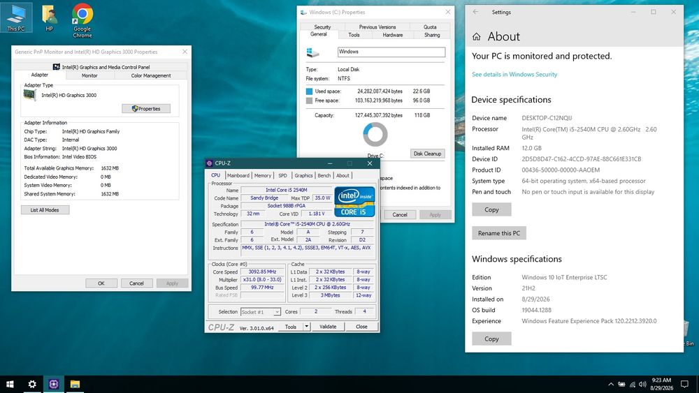 HP EliteBook i5, 12GB RAM, SSD