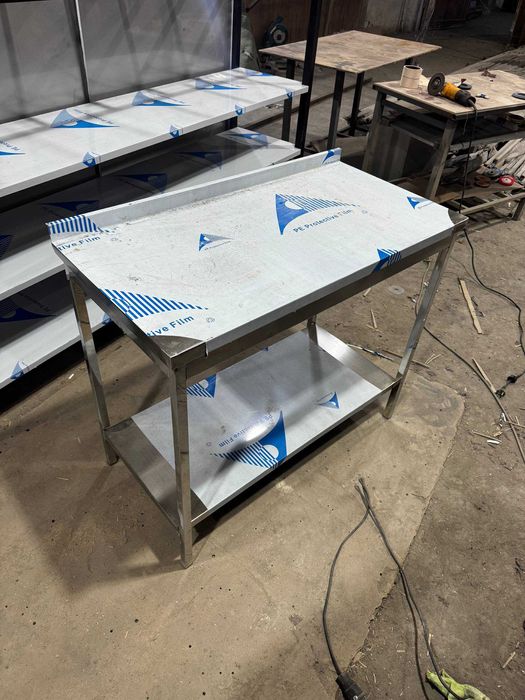 Стол из нержавейки 110×50×85 — прочный, новый, доставка