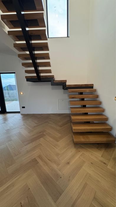 Scari metalice, structura pentru scara de lemn