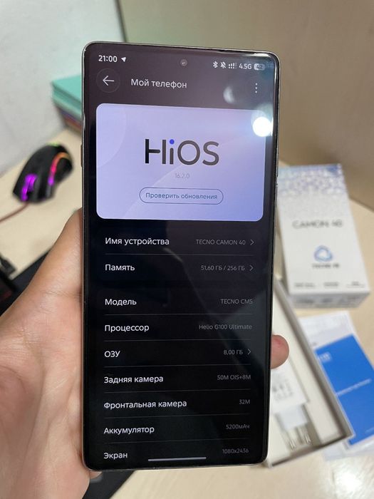 Tecno CAMON 40 8/256 на гарантии