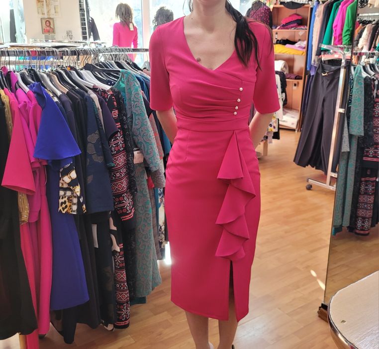 Rochie fucsia midi