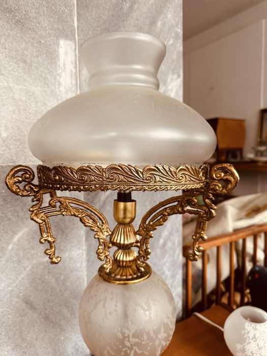 Антикварна бронзова лампа – Франция, края на XIX / нач. XX в.