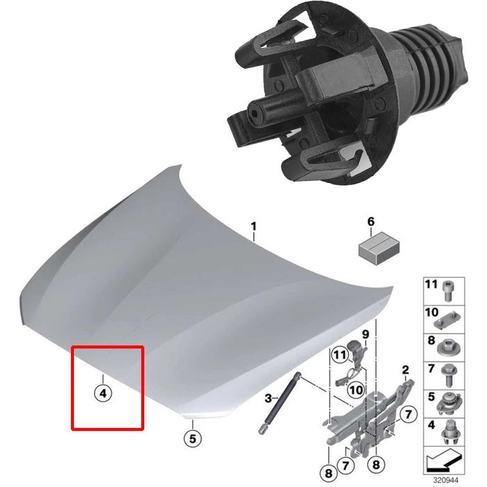 Тампон за предния капак за БМВ Ф10 Ф11 Ф01 Ф02 Ф30 Ф31 Ф12 Ф13 BMW F10