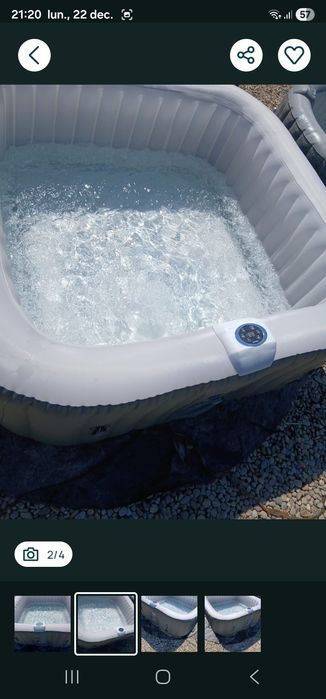 Jacuzzi pătrat de 4 persoanediametru 150 cm cu bule si încălzire
