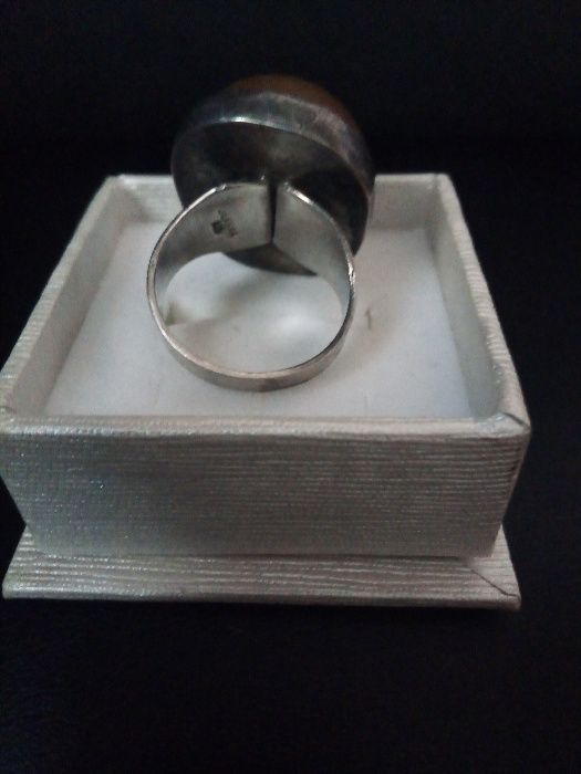 Стар турски сребърен пръстен с кехлибар/Винтидж сребърен медальон