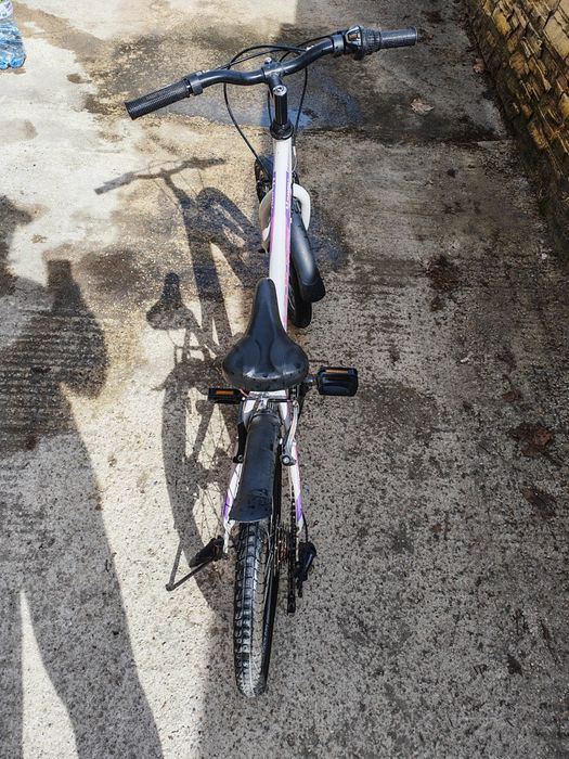 Детско колело Leader Happy 20" – бяло с лилаво, за момиче, в сравнител