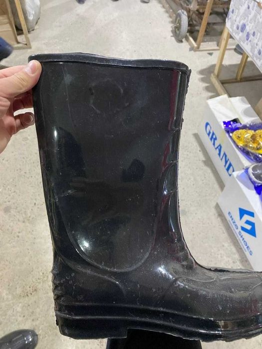 Сапоги резиновые ПВХ черные рабочие водонепроницаемые