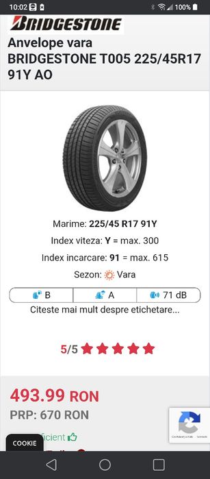 Anvelope vara 225 45 17bridgestone