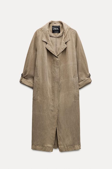 Zara ленен тренч НОВ