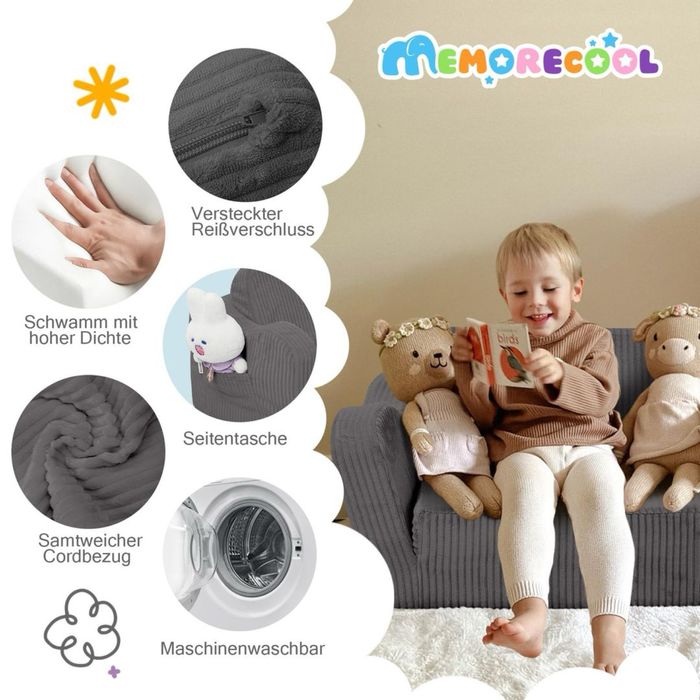 Canapea pentru copii 2 in 1 extensibila, ideala pentru joaca, relaxare sau somn.