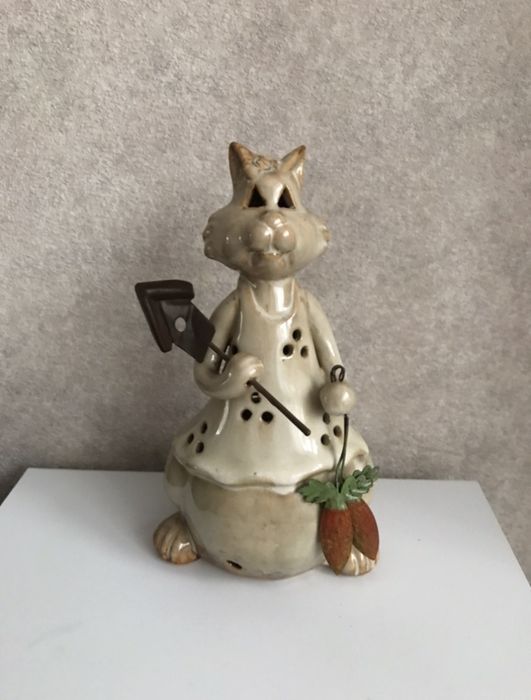 Подсвечник кот керамика