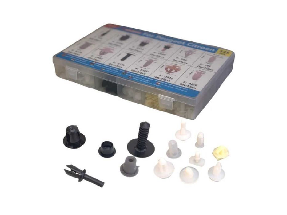 Крепежни елементи и щипки за PEUGEOT/CITROEN кутия - 345 броя.