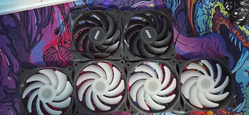 Set 6 ventilatoare PC – 4x RGB Molex + 2x MSI 3-Pin