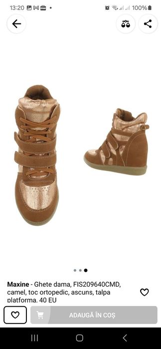 Maxine - Ghete dama, FIS209640CMD, camel, toc ortopedic, ascuns, talpa