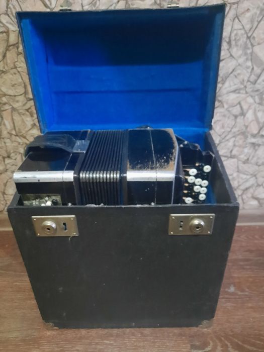 Стариный баян в чехле требует ремонта