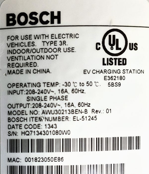 Зарядна станция за електромобили Bosch EV200 Series