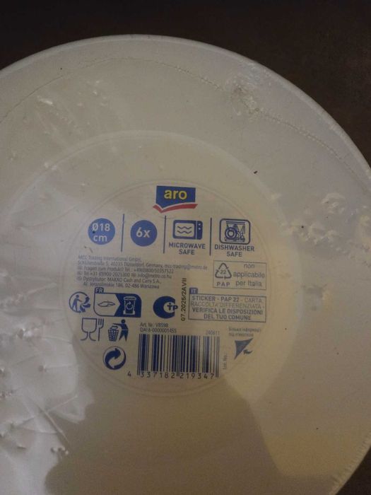 Чинии Aro - 3 комплекта х 6 броя - 25 см, 20 см и 18 см