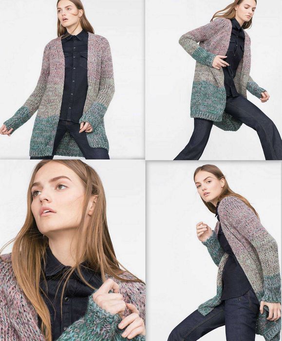 Cardigan ZARA cu fir degradé multicolor