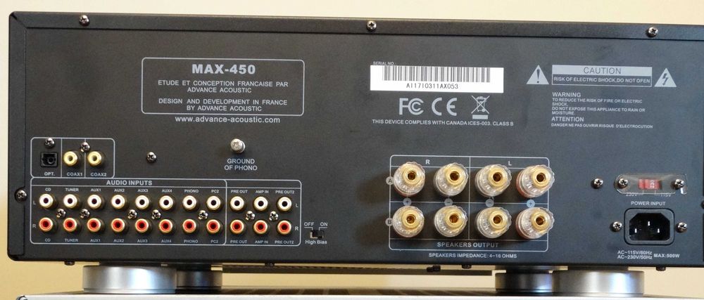 Amplificator Advance Acoustic MAX 450 , 2 x 120W (8 Ohm)