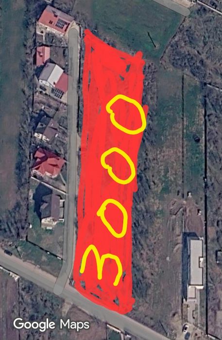 Teren intravilan 3000 mp. in com. 1 Decembrie