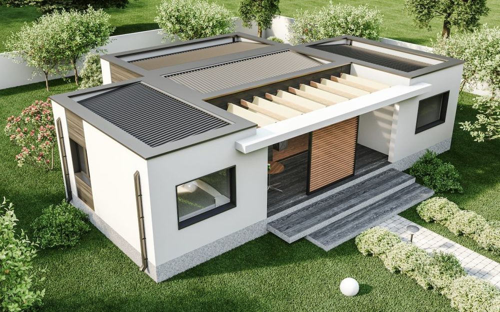 Containere modulare pe structură metalică rezistentă și invelite cu panou sandwich termoizolant,