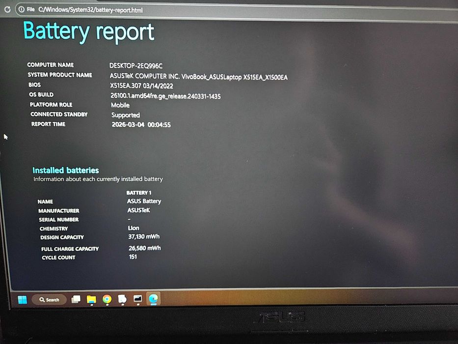 Asus VivoBook 15 i5 11K 16gb ram 256gb SSD