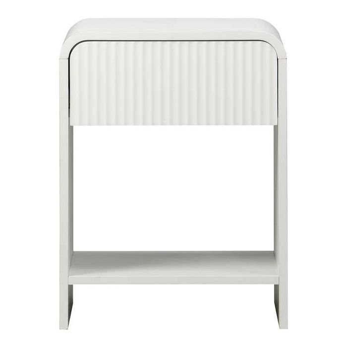 Нощно шкафче, Zeplen, Сив, Бял, Мдф, 40х40х53см.