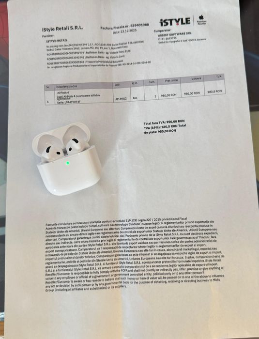 Airpods 4 cu Anc 2024