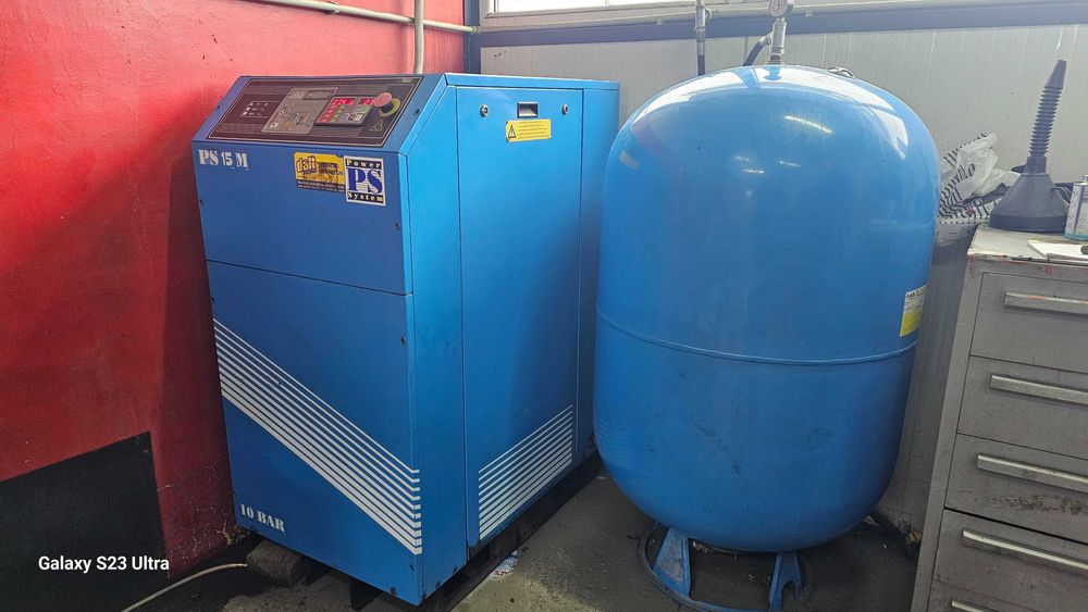 Винтов компресор 15 KW с Бурилка 500 литра