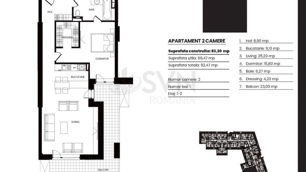 Barbu Vacarescu - Apartament cu 2 camere cu vedere spre lac