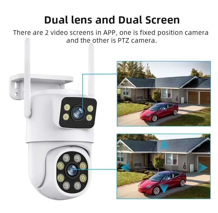 Двойна камера за наблюдение 10mpix WiFi, двойна WiFi камера