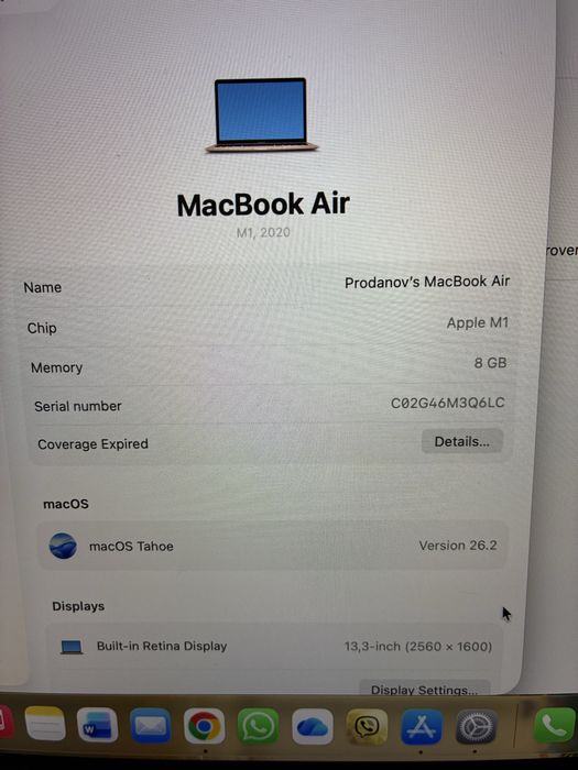 Macbook Air M1 256 Rose Gold