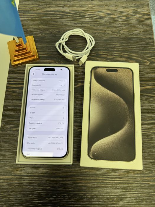 iPhone 15 Pro Max 256GB.85%.В Идеале! 10/10. Есим.