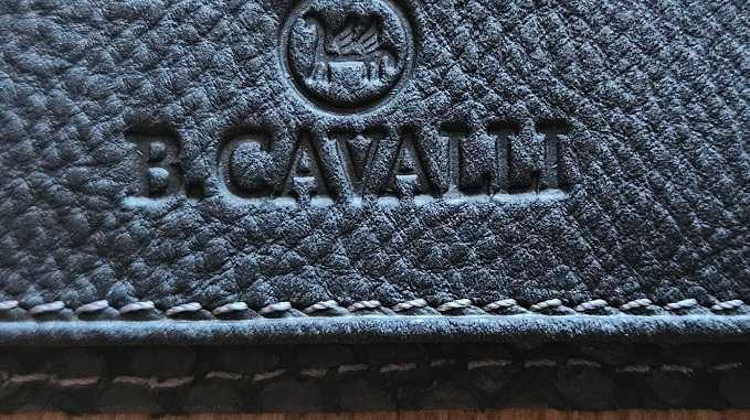 Мъжки кожен портфейл Cavalli Кавали черен от змийска кожа НОВ