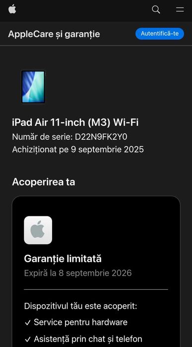 iPad Air 11", M3 (2025), 256GB, Wi-Fi, Space Grey