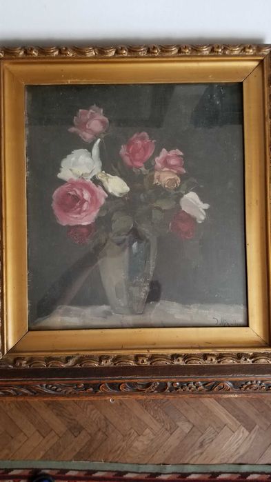 "Flori" tablou orginal semnat Dimitire Mihailescu (1872-1921)